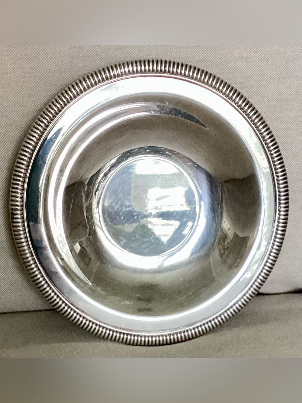 Vintage International Silver Co Silverplate Gadroon 7.5" Candy Dish Round Bowl